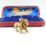 9ct Yellow Gold Lion Leo Solid Charm Pendant Vintage 1990 Birmingham