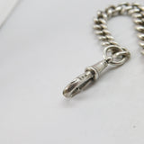Victorian Sterling Silver Graduating Single Albert Watch Chain Antique c1880