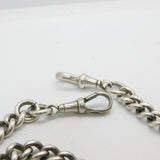 Victorian Sterling Silver Graduating Watch Chain with Fob 1897 Birmingham