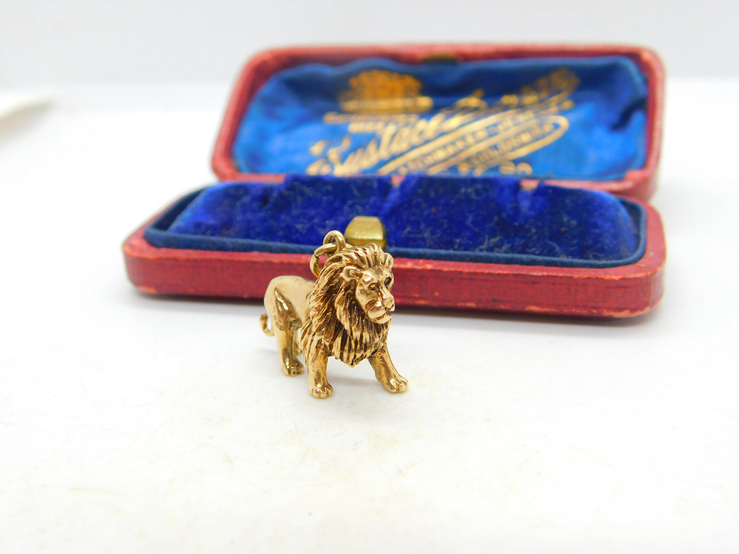 9ct Yellow Gold Lion Leo Solid Charm Pendant Vintage 1990 Birmingham