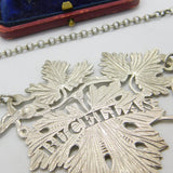 Large Georgian Sterling Silver Bucellas Wine Decanter Label 1826 Birmingham