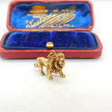 9ct Yellow Gold Lion Leo Solid Charm Pendant Vintage 1990 Birmingham