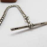 Victorian Sterling Silver Albert Watch Chain 1896 Birmingham Antique 30cm