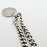 Victorian Sterling Silver Graduating Watch Chain with Fob 1897 Birmingham