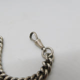 Victorian Sterling Silver Double Albert Watch Chain Antique 1898 Birmingham