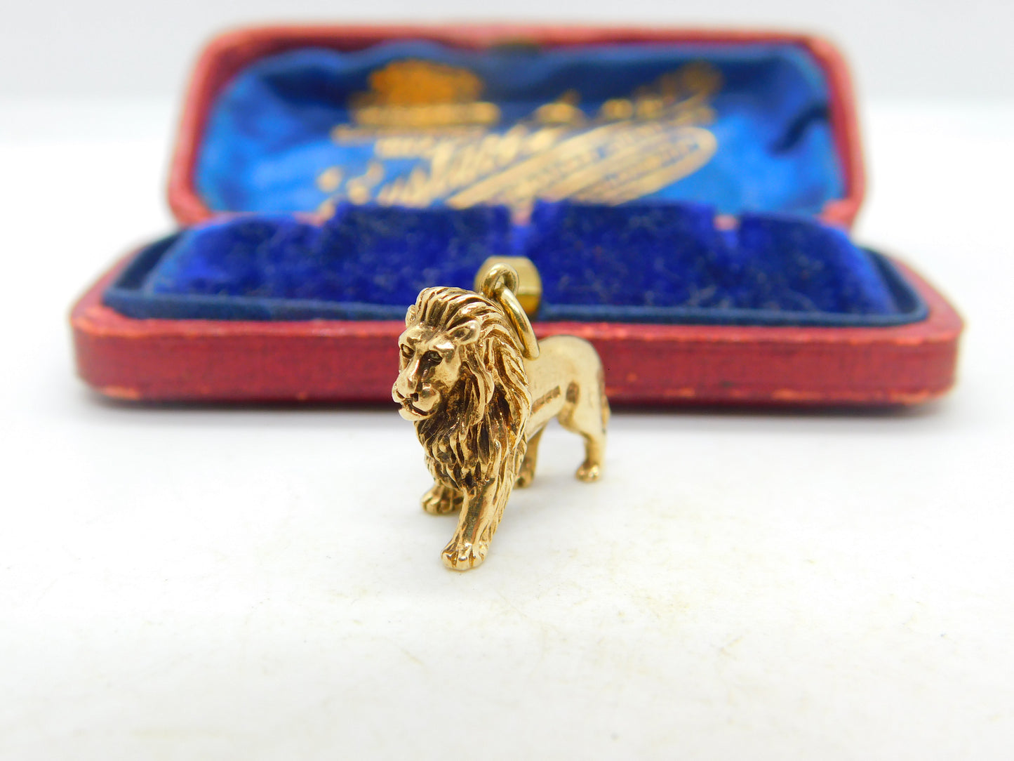 9ct Yellow Gold Lion Leo Solid Charm Pendant Vintage 1990 Birmingham