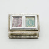 Victorian Sterling Silver Double Desk Stamp Holder Antique 1900 Chester