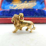 9ct Yellow Gold Lion Leo Solid Charm Pendant Vintage 1990 Birmingham