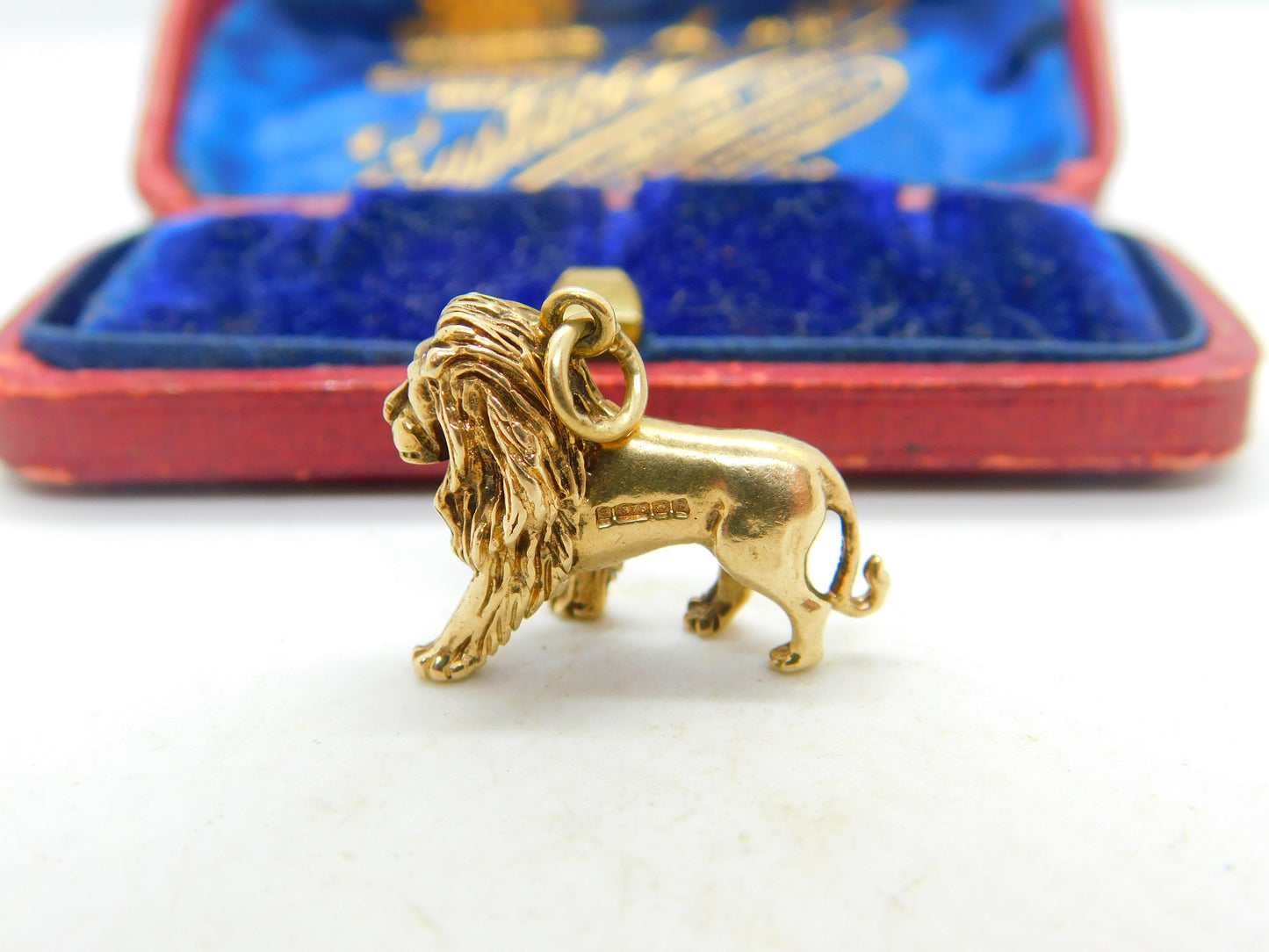 9ct Yellow Gold Lion Leo Solid Charm Pendant Vintage 1990 Birmingham