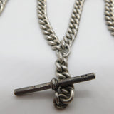 Victorian Sterling Silver Double Albert Watch Chain Antique 1898 Birmingham