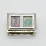 Victorian Sterling Silver Double Desk Stamp Holder Antique 1900 Chester