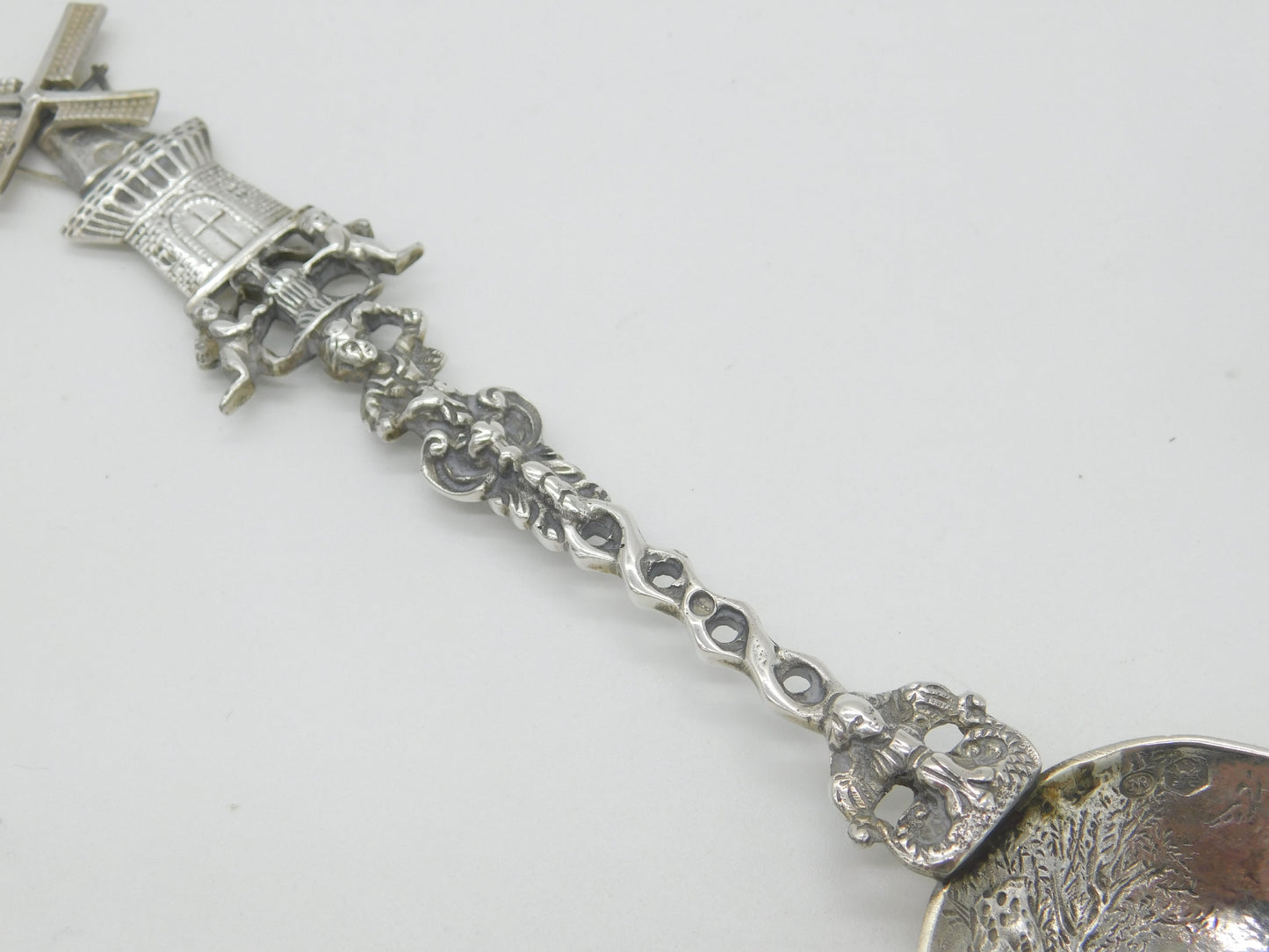 Victorian Dutch Sterling Silver Picture Bowl Liberation Spoon Antique c1880