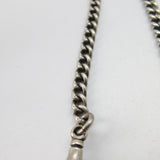 Victorian Sterling Silver Albert Watch Chain 1896 Birmingham Antique 30cm