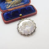 Victorian Aesthetic Sterling Silver Swallow Mourning Brooch Antique c1880