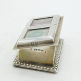 Victorian Sterling Silver Double Desk Stamp Holder Antique 1900 Chester