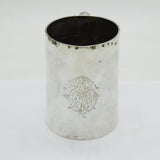Victorian Sterling Silver Monogram Pint Tankard Mug Antique c1870 London