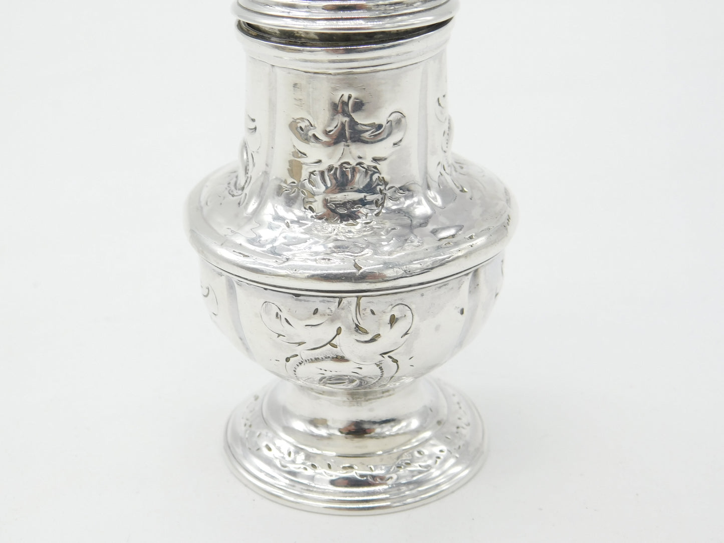 George II Sterling Silver Floral Muffineer Caster c1740 London Samuel Wood