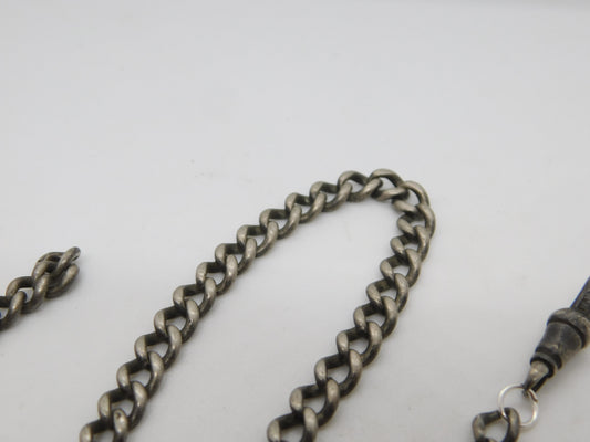 Victorian Sterling Silver Albert Watch Chain Antique 1899 Birmingham