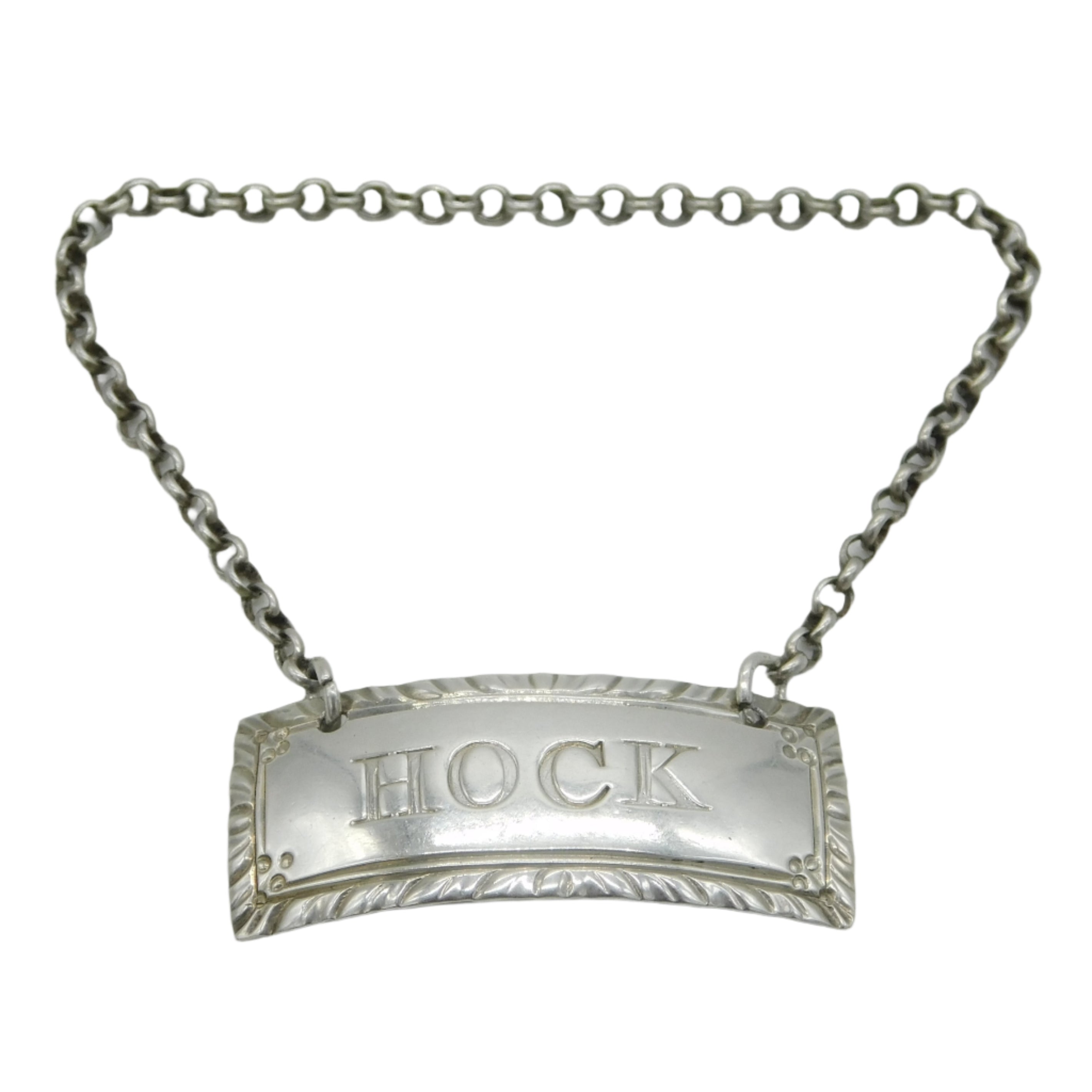 Hester Bateman Hock Decanter Label