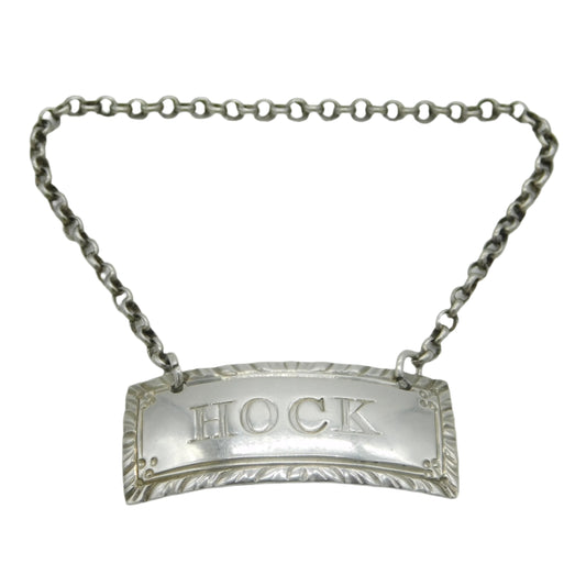 Hester Bateman Hock Decanter Label