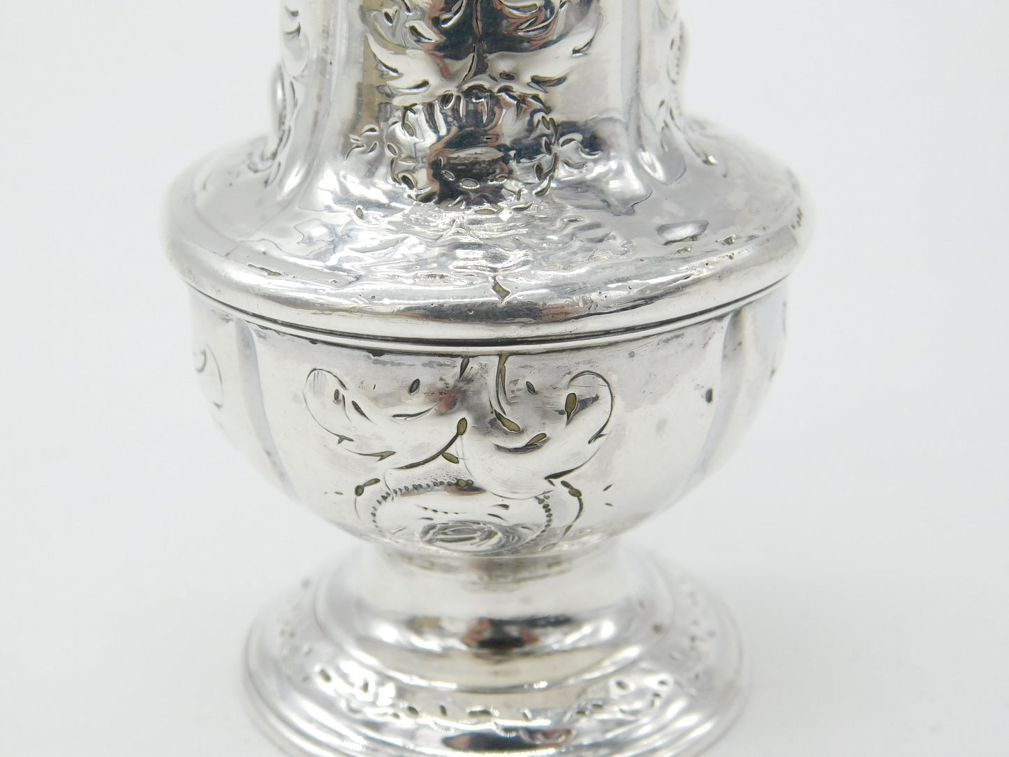 George II Sterling Silver Floral Muffineer Caster c1740 London Samuel Wood