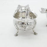 George II Pair Sterling Silver Floral Pattern Sauce Boats 1758 London W. Brind