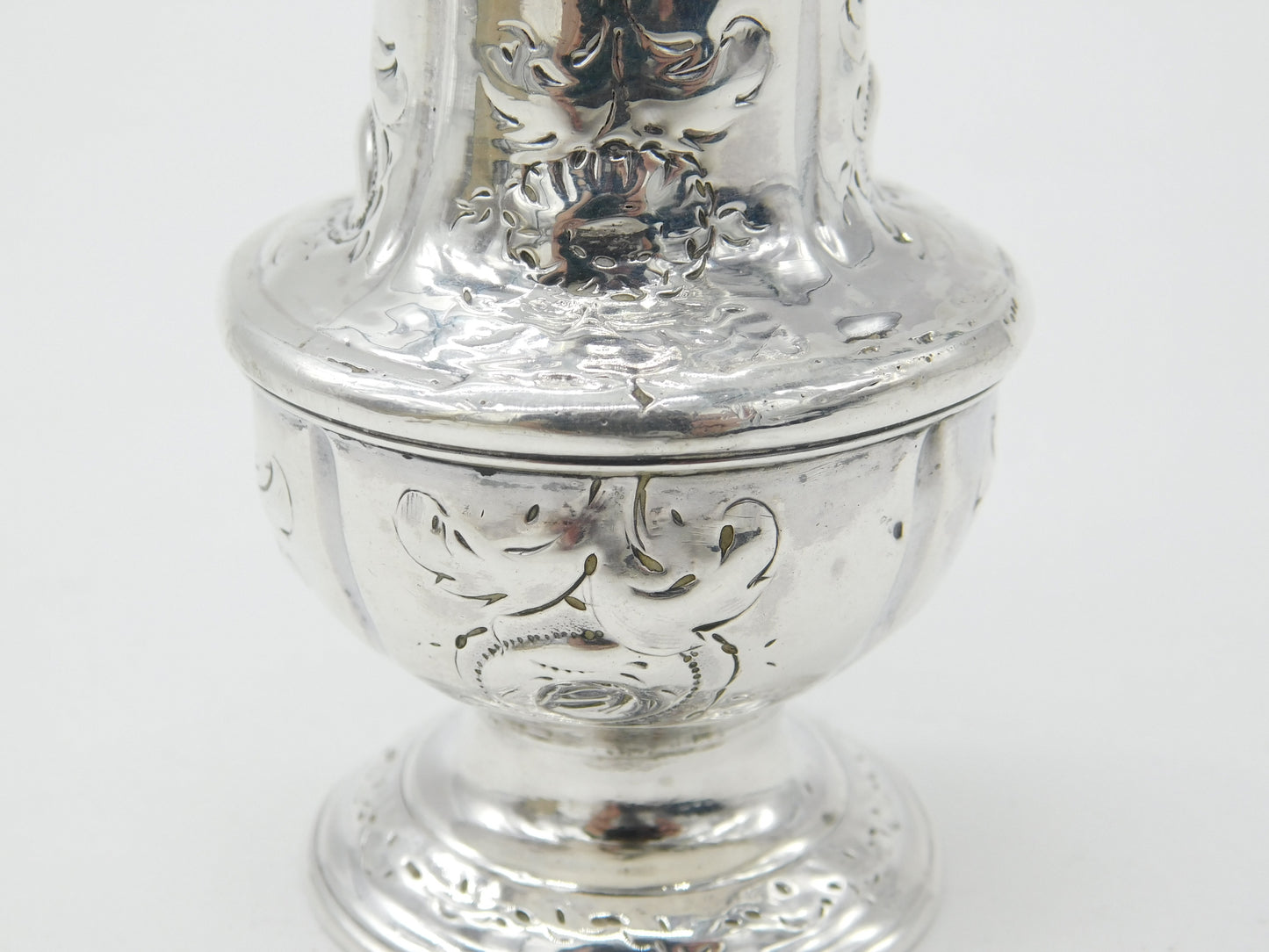 George II Sterling Silver Floral Muffineer Caster c1740 London Samuel Wood