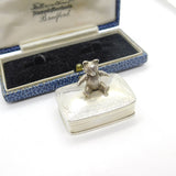Sterling Silver Articulated Teddy Bear Trinket Box or Pot Vintage c1980