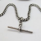 Victorian Sterling Silver Double Albert Watch Chain 1899 Birmingham Antique