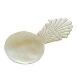 George III Carved Floral Pattern Mother of Pearl Tea Caddy Spoon Antique c1820