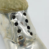 Edwardian Sterling Silver Shoe Form Novelty Pin Cushion Antique 1909 Chester
