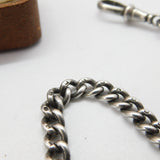 Victorian Sterling Silver Double Albert Watch Chain 1899 Birmingham Antique