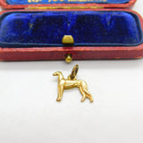 9ct Yellow Gold Greyhound Dog Charm or Pendant Antique c1930 Art Deco