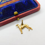 9ct Yellow Gold Greyhound Dog Charm or Pendant Antique c1930 Art Deco