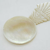 George III Carved Floral Pattern Mother of Pearl Tea Caddy Spoon Antique c1820