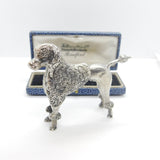 Cast Sterling Silver Figurine Ornament of Poodle Dog Vintage c1970