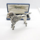 Cast Sterling Silver Figurine Ornament of Poodle Dog Vintage c1970