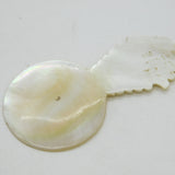 George III Carved Floral Pattern Mother of Pearl Tea Caddy Spoon Antique c1820