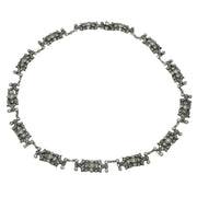 George III Sterling Silver & Paste Set Floral Collar Necklace Antique c1820