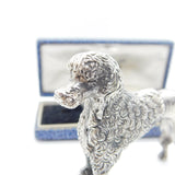 Cast Sterling Silver Figurine Ornament of Poodle Dog Vintage c1970