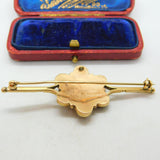Victorian 9ct Gold & Cabochon Almandine Garnet Large Floral Brooch Antique c1860