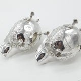 George II Pair Sterling Silver Floral Pattern Sauce Boats 1758 London W. Brind