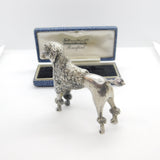 Cast Sterling Silver Figurine Ornament of Poodle Dog Vintage c1970