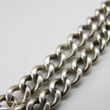 Victorian Sterling Silver Graduating Single Albert Watch Chain c1890 Antique