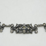 George III Sterling Silver & Paste Set Floral Collar Necklace Antique c1820