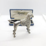 Cast Sterling Silver Figurine Ornament of Poodle Dog Vintage c1970
