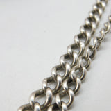 Victorian Sterling Silver Graduating Single Albert Watch Chain c1890 Antique