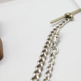 Victorian Sterling Silver Graduating Single Albert Watch Chain c1890 Antique