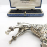 Cast Sterling Silver Figurine Ornament of Poodle Dog Vintage c1970