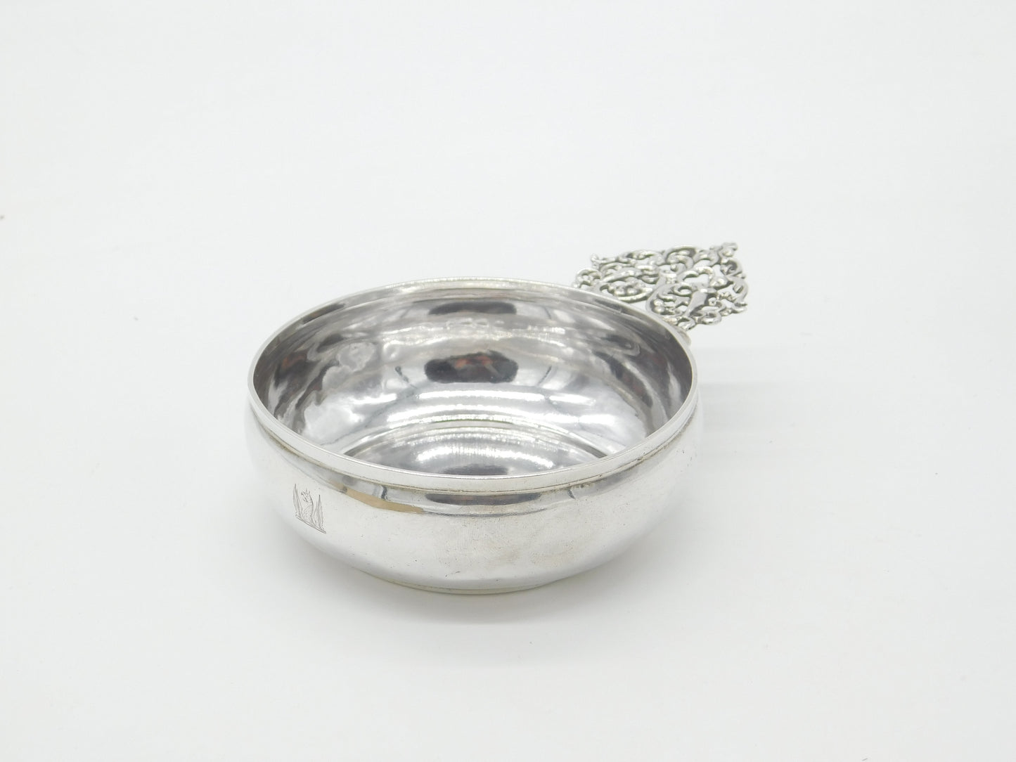 Victorian Sterling Silver Cherub Form Wine Tasting Cup 1897 Antique Sheffield